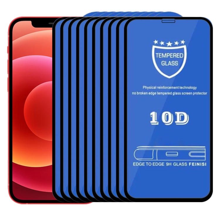 For iPhone 12 mini 25pcs 9H 10D Full Screen Tempered Glass Screen Protector(Black) For iPhone 12 mini 25pcs 9H 10D Full Screen Tempered Glass Screen Protector(Black)
