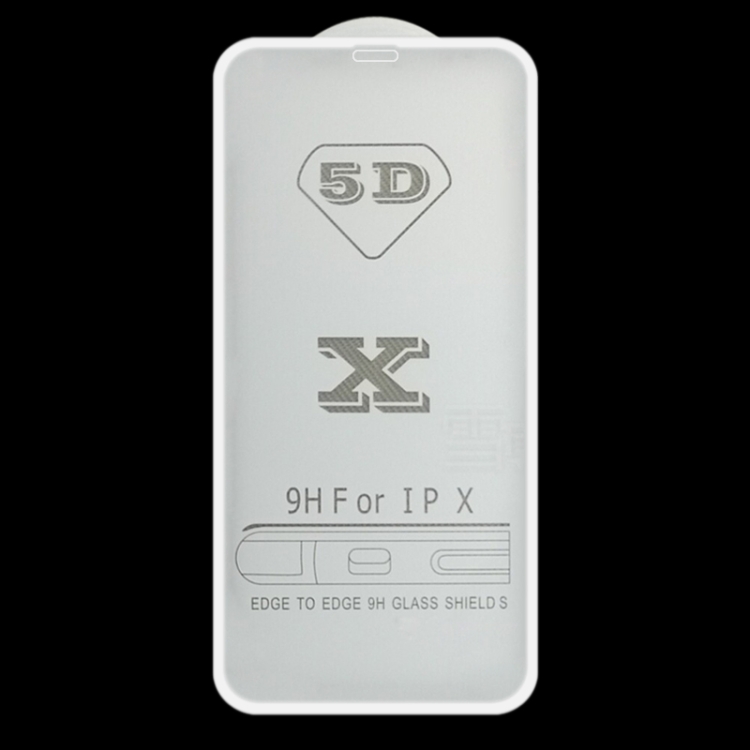 For iPhone XS Max / 11 Pro Max 9H 5D Full Glue Full Screen Tempered Glass Film (White)