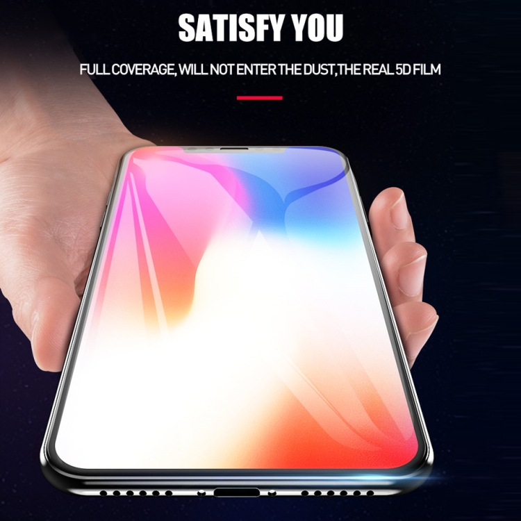 For iPhone XS Max / 11 Pro Max 9H 5D Full Glue Full Screen Tempered Glass Film (White)