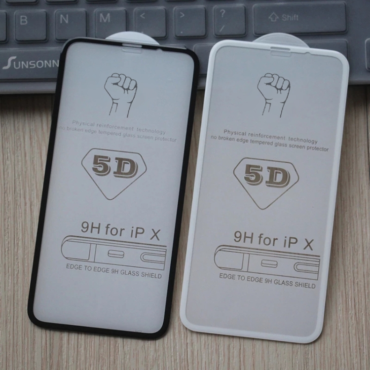 For iPhone XS Max / 11 Pro Max 9H 5D Full Glue Full Screen Tempered Glass Film (White)