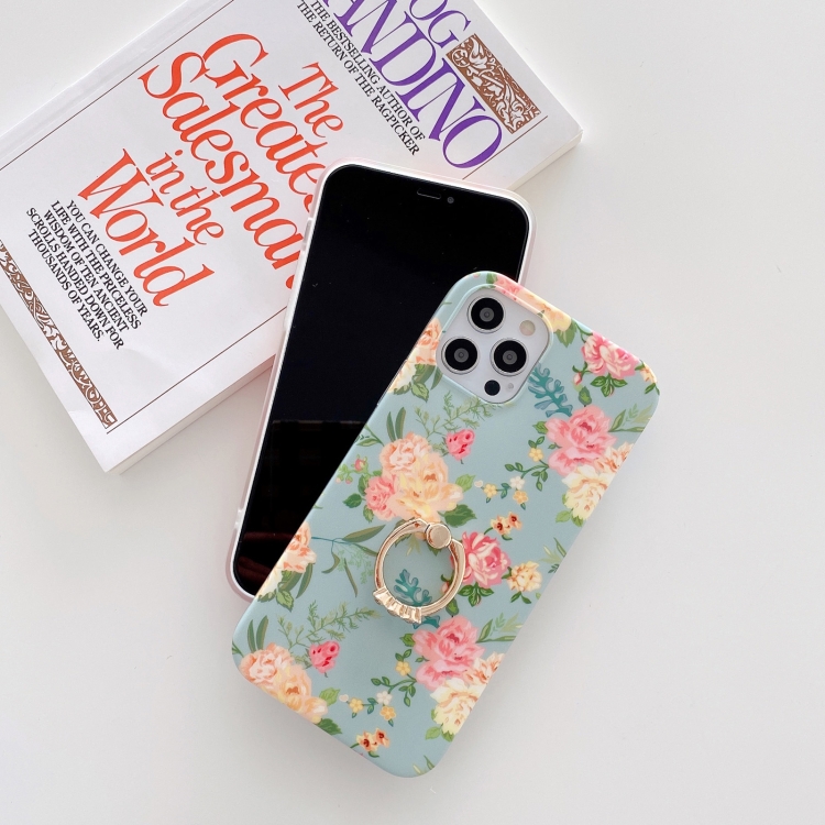 For iPhone 12 Pro Max Small Floral Pattern Shockproof Case with Ring Holder(Pink) For iPhone 12 Pro Max Small Floral Pattern Shockproof Case with Ring Holder(Pink)