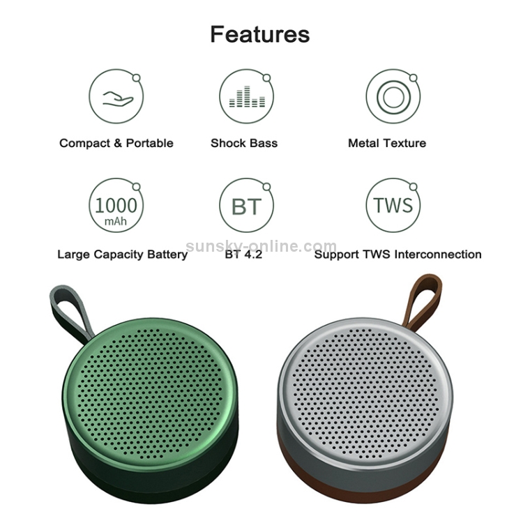 REMAX RB-M39 Bluetooth 4.2 Portable Wireless Speaker(Green) REMAX RB-M39 Bluetooth 4.2 Portable Wireless Speaker(Green)