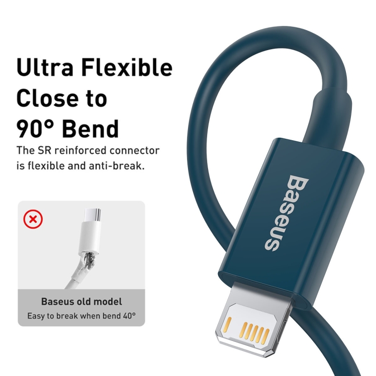 Baseus Superior Series CALYS-A03 2.4A USB to 8 Pin Interface Fast Charging Data Cable, Cable Length:1m(Blue) - 2
