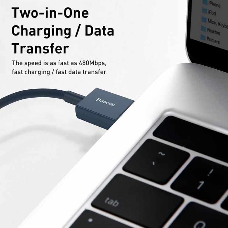 Baseus Superior Series CALYS-A03 2.4A USB to 8 Pin Interface Fast Charging Data Cable, Cable Length:1m(Blue) - 5