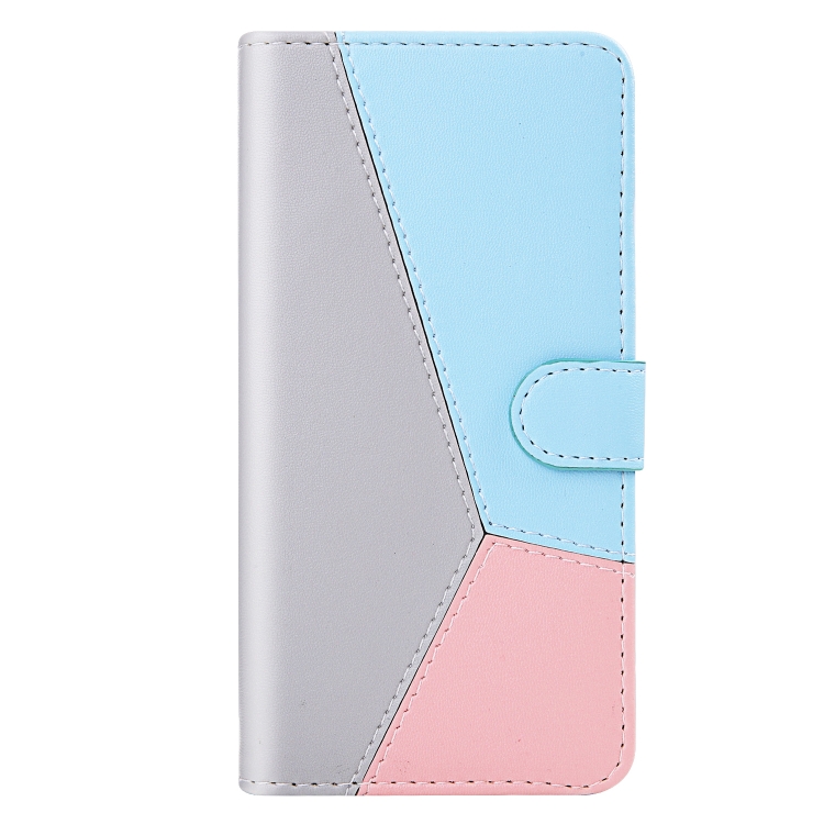 For iPhone 11 Pro Tricolor Stitching Horizontal Flip TPU + PU Leather Case with Holder & Card Slots & Wallet(Grey)