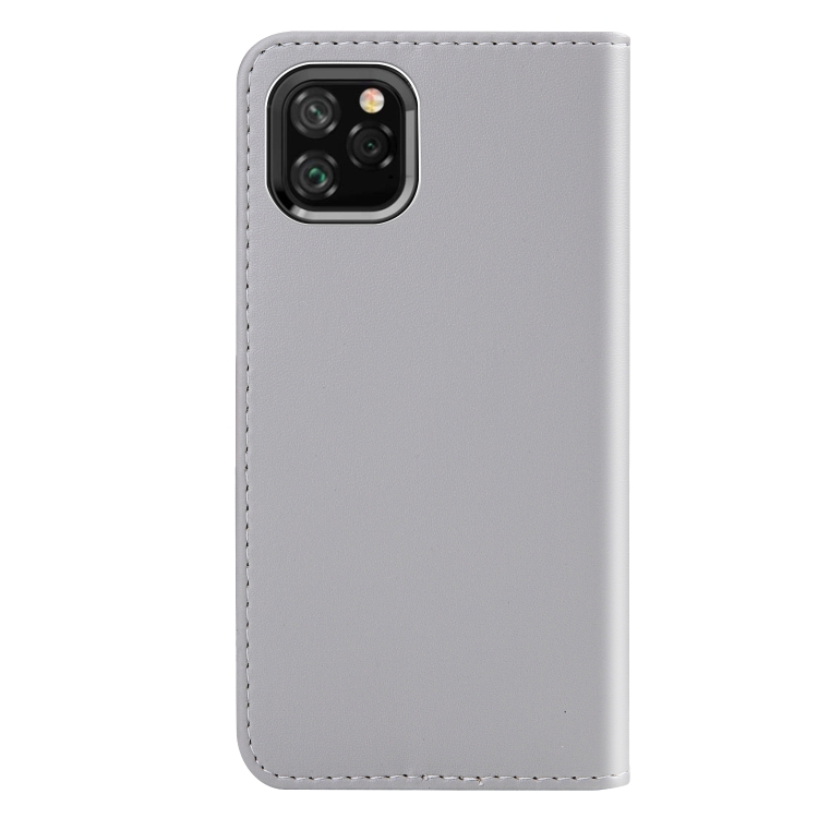 For iPhone 11 Pro Tricolor Stitching Horizontal Flip TPU + PU Leather Case with Holder & Card Slots & Wallet(Grey)