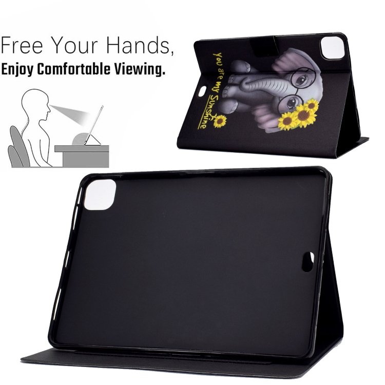 Electric Pressed TPU Colored Drawing Horizontal Flip Leather Case with Holder & Pen Slot For iPad Pro 11 (2018) / (2020) & iPad Air (2020)(Flower Elephant) Electric Pressed TPU Colored Drawing Horizontal Flip Leather Case with Holder & Pen Slot For iPad Pro 11 (2018) / (2020) & iPad Air (2020)(Flower Elephant)