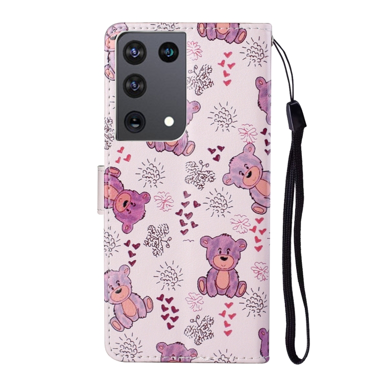 For Samsung Galaxy S21 Ultra 5G Oil Embossed Coloured Drawing Pattern Horizontal Flip PU Leather Case with Holder & Card Slots & Wallet & Lanyard(Little Bear) For Samsung Galaxy S21 Ultra 5G Oil Embossed Coloured Drawing Pattern Horizontal Flip PU Leather Case with Holder & Card Slots & Wallet & Lanyard(Little Bear)