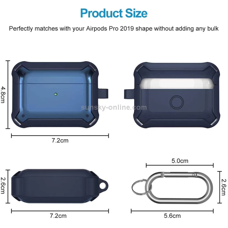 Wireless Earphones Shockproof Bumblebee Armor Silicone Protective Case For AirPods Pro(Blue+Red) Wireless Earphones Shockproof Bumblebee Armor Silicone Protective Case For AirPods Pro(Blue+Red)