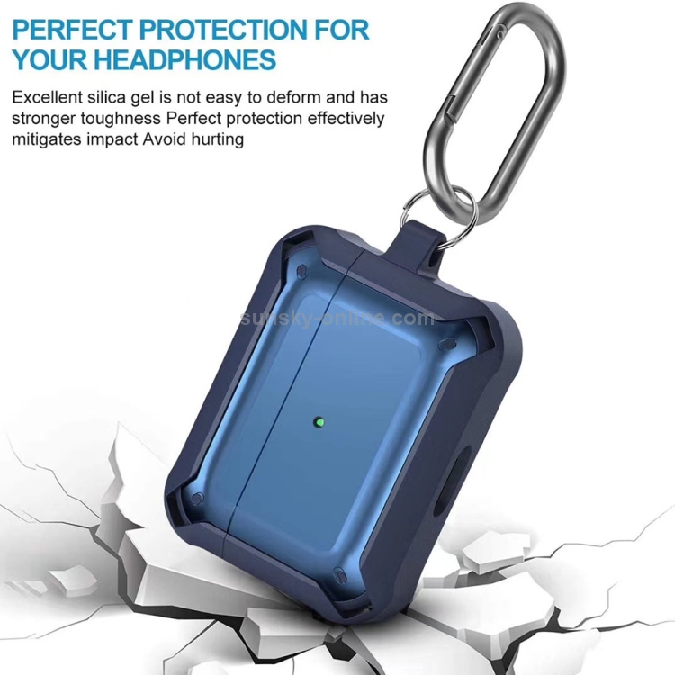 Wireless Earphones Shockproof Bumblebee Armor Silicone Protective Case For AirPods Pro(Blue+Red) Wireless Earphones Shockproof Bumblebee Armor Silicone Protective Case For AirPods Pro(Blue+Red)