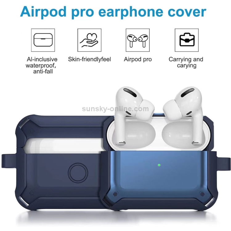 Wireless Earphones Shockproof Bumblebee Armor Silicone Protective Case For AirPods Pro(Blue+Red) Wireless Earphones Shockproof Bumblebee Armor Silicone Protective Case For AirPods Pro(Blue+Red)