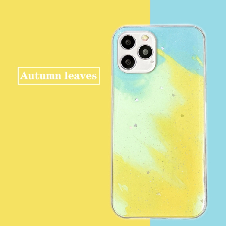 For iPhone 11 Pro Max Watercolor Glitter Pattern Shockproof TPU Protective Case (Autumn Leaves) For iPhone 11 Pro Max Watercolor Glitter Pattern Shockproof TPU Protective Case (Autumn Leaves)