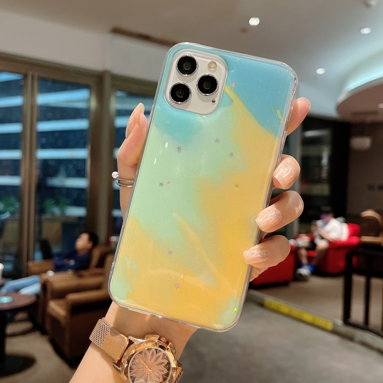 For iPhone 11 Pro Max Watercolor Glitter Pattern Shockproof TPU Protective Case (Autumn Leaves) For iPhone 11 Pro Max Watercolor Glitter Pattern Shockproof TPU Protective Case (Autumn Leaves)
