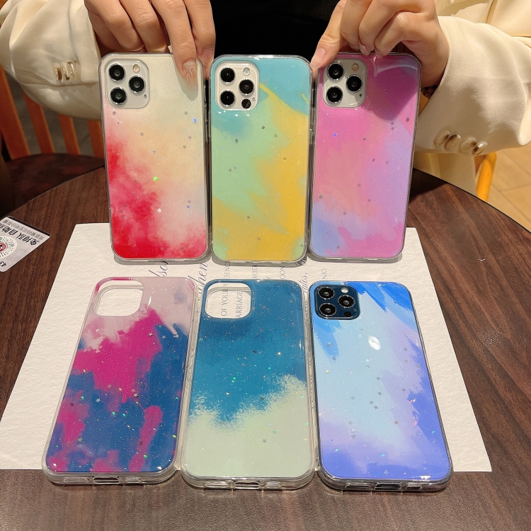 For iPhone 11 Pro Max Watercolor Glitter Pattern Shockproof TPU Protective Case (Autumn Leaves) For iPhone 11 Pro Max Watercolor Glitter Pattern Shockproof TPU Protective Case (Autumn Leaves)