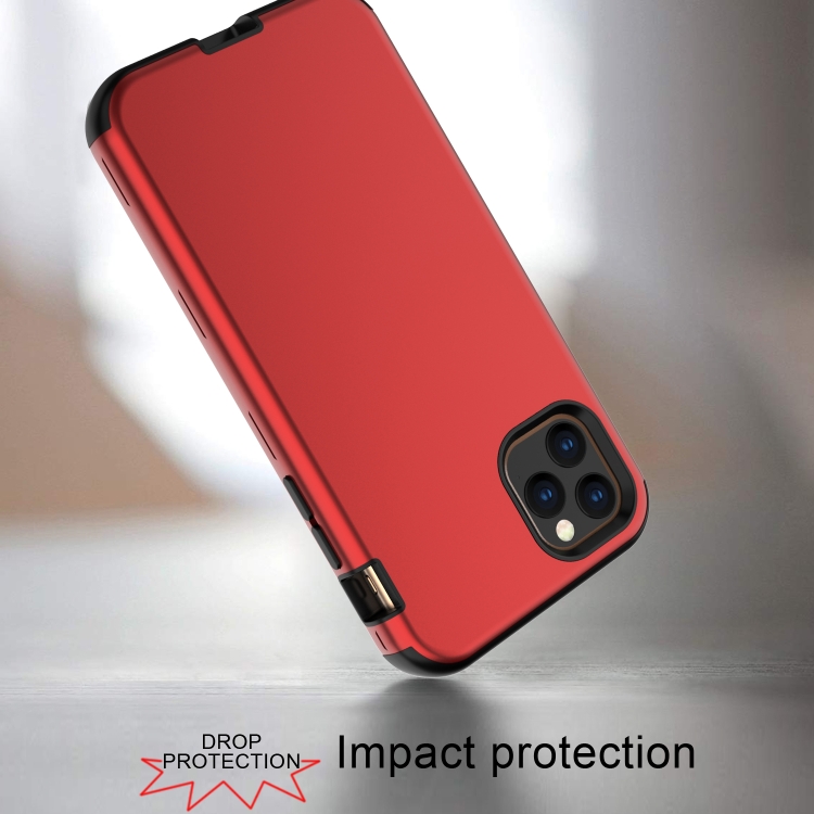 For iPhone 11 Pro 3 in 1 Leather Oil TPU + PC Shockproof Case(Red)