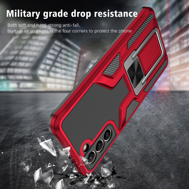 For Samsung Galaxy S21 5G Armor 2 in 1 PC + TPU Magnetic Shockproof Case with Foldable Holder(Red) For Samsung Galaxy S21 5G Armor 2 in 1 PC + TPU Magnetic Shockproof Case with Foldable Holder(Red)