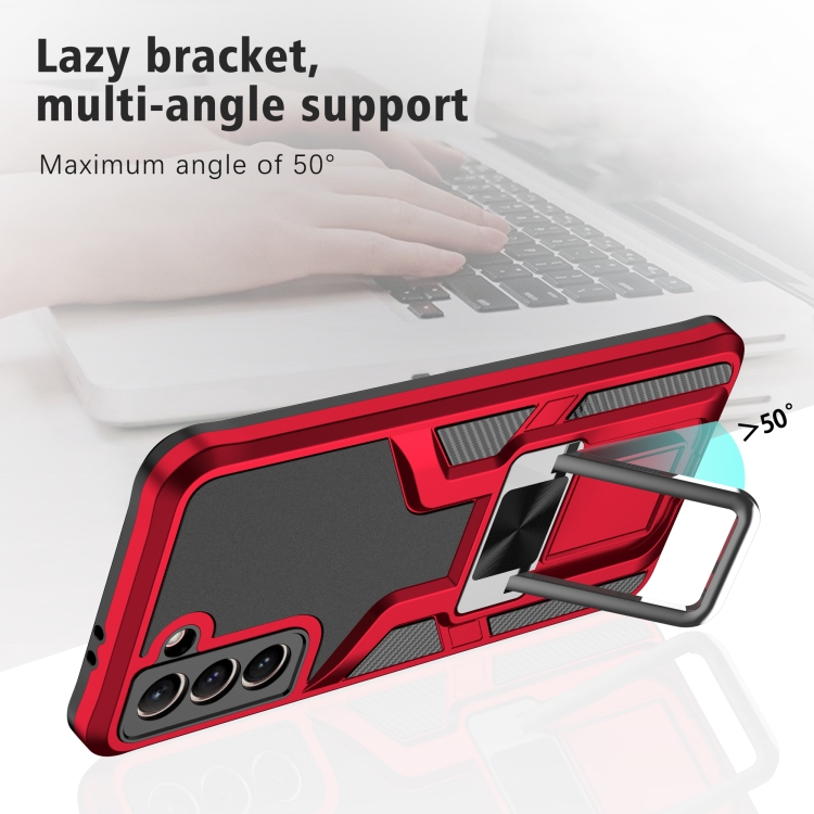 For Samsung Galaxy S21 5G Armor 2 in 1 PC + TPU Magnetic Shockproof Case with Foldable Holder(Red) For Samsung Galaxy S21 5G Armor 2 in 1 PC + TPU Magnetic Shockproof Case with Foldable Holder(Red)