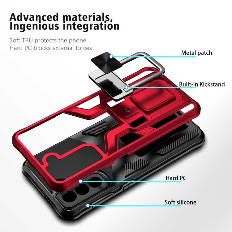 For Samsung Galaxy S21 5G Armor 2 in 1 PC + TPU Magnetic Shockproof Case with Foldable Holder(Red) For Samsung Galaxy S21 5G Armor 2 in 1 PC + TPU Magnetic Shockproof Case with Foldable Holder(Red)