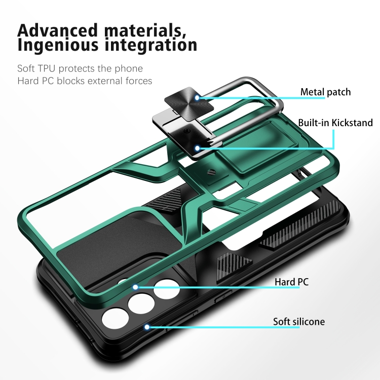 For Samsung Galaxy S21 Ultra 5G Armor 2 in 1 PC + TPU Magnetic Shockproof Case with Foldable Holder(Green) For Samsung Galaxy S21 Ultra 5G Armor 2 in 1 PC + TPU Magnetic Shockproof Case with Foldable Holder(Green)
