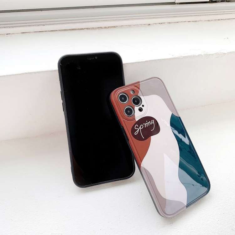 For iPhone 11 Pro Max Color Block Stitching Straight Edge King Kong IMD Shockproof Case (White Green) For iPhone 11 Pro Max Color Block Stitching Straight Edge King Kong IMD Shockproof Case (White Green)