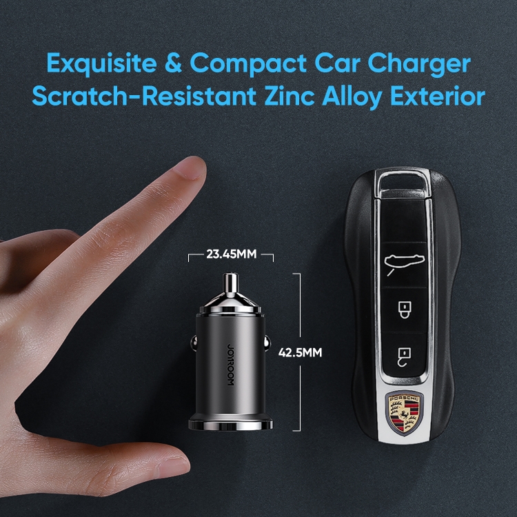 JOYROOM C-A36 45W Mini Dual-port Ring-pull Fast Car Charger(Black) JOYROOM C-A36 45W Mini Dual-port Ring-pull Fast Car Charger(Black)