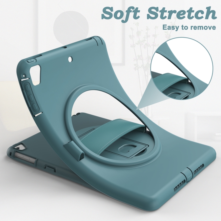 360 Degree Rotation PC+TPU Protective Cover with Holder & Hand Strap & Pen Slot For Apple iPad 9.7 (2018) & (2017) / Pro 9.7 / Air 2 / Air (Emerald Blue) 360 Degree Rotation PC+TPU Protective Cover with Holder & Hand Strap & Pen Slot For Apple iPad 9.7 (2018) & (2017) / Pro 9.7 / Air 2 / Air (Emerald Blue)
