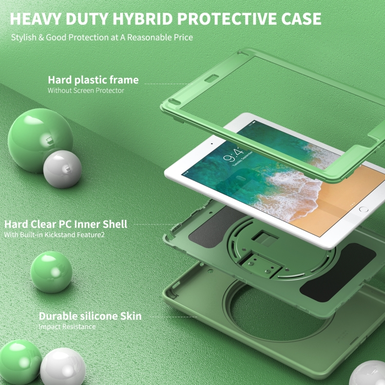 360 Degree Rotation PC+TPU Protective Cover with Holder & Hand Strap & Pen Slot For Apple iPad Pro 9.7 (2016)(Matcha Green) 360 Degree Rotation PC+TPU Protective Cover with Holder & Hand Strap & Pen Slot For Apple iPad Pro 9.7 (2016)(Matcha Green)