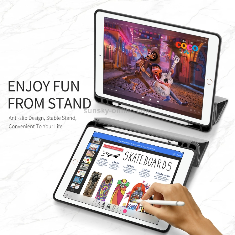 For iPad Air 10.5 (2019) / iPad Pro 10.5 DUX DUCIS Domo Series Horizontal Flip Magnetic PU Leather Case with 3-folding Holder & Pen Slot(Black) For iPad Air 10.5 (2019) / iPad Pro 10.5 DUX DUCIS Domo Series Horizontal Flip Magnetic PU Leather Case with 3-folding Holder & Pen Slot(Black)