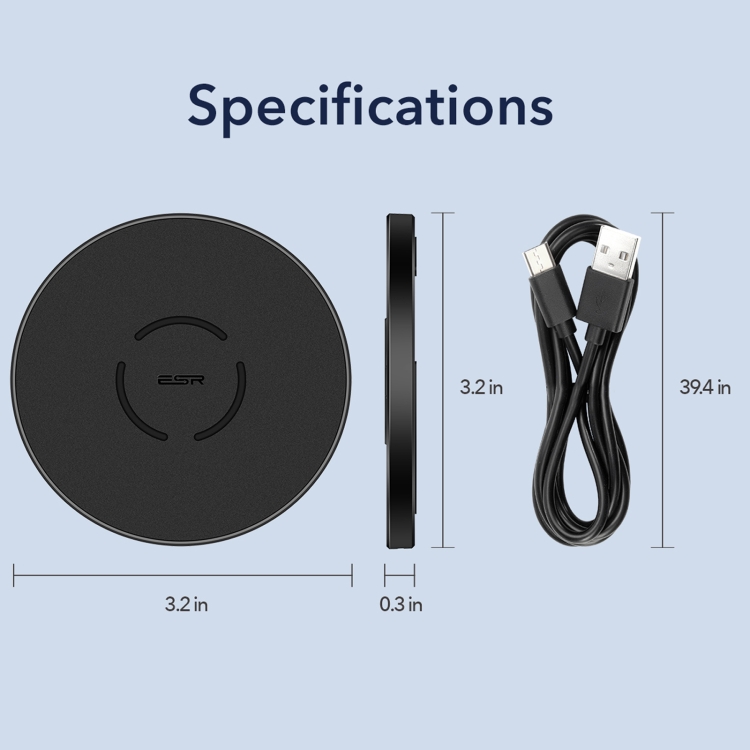 ESR EFC002O 15W Classic Style Wireless Charger(Black) ESR EFC002O 15W Classic Style Wireless Charger(Black)