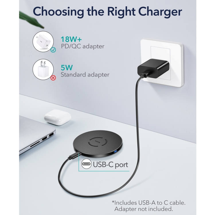 ESR EFC002O 15W Classic Style Wireless Charger(Black) ESR EFC002O 15W Classic Style Wireless Charger(Black)