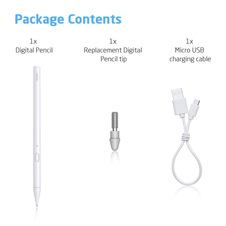 ESR 2J003 Magnetic Active Stylus Pen with Tilt Sensitive for iPad 2018-2020(White) ESR 2J003 Magnetic Active Stylus Pen with Tilt Sensitive for iPad 2018-2020(White)