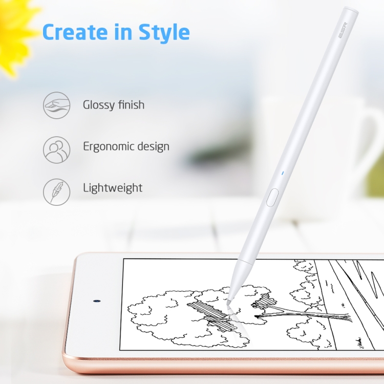 ESR 2J003 Magnetic Active Stylus Pen with Tilt Sensitive for iPad 2018-2020(White) ESR 2J003 Magnetic Active Stylus Pen with Tilt Sensitive for iPad 2018-2020(White)