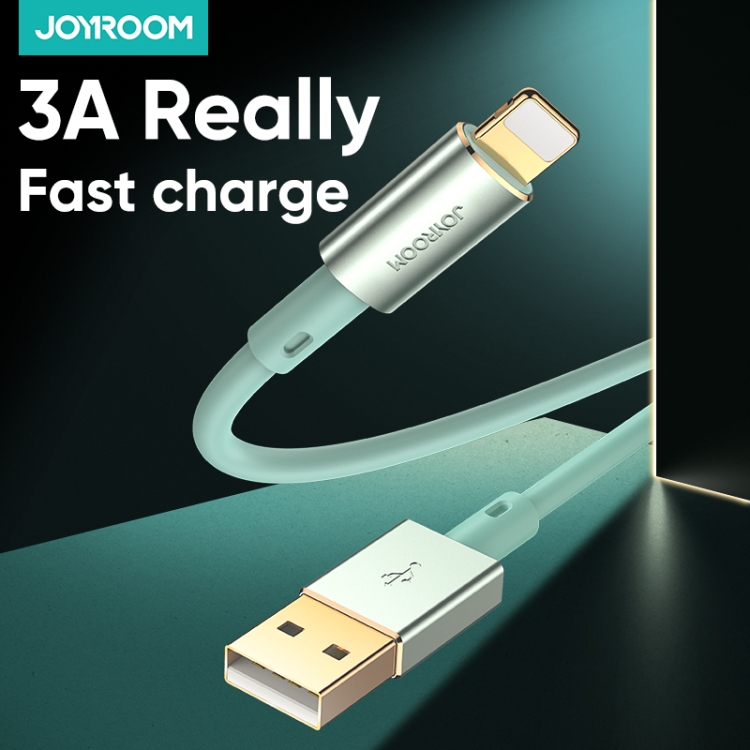 JOYROOM S-1230N5 3A USB to 8 Pin Liquid Silicone Charging Data Cable(Green) JOYROOM S-1230N5 3A USB to 8 Pin Liquid Silicone Charging Data Cable(Green)
