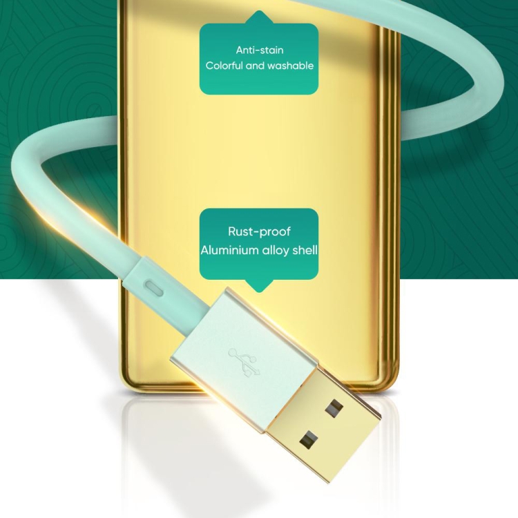 JOYROOM S-1230N5 3A USB to 8 Pin Liquid Silicone Charging Data Cable(Green) JOYROOM S-1230N5 3A USB to 8 Pin Liquid Silicone Charging Data Cable(Green)