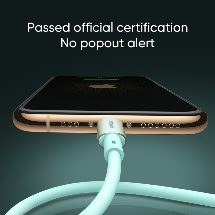 JOYROOM S-1230N5 3A USB to 8 Pin Liquid Silicone Charging Data Cable(Green) JOYROOM S-1230N5 3A USB to 8 Pin Liquid Silicone Charging Data Cable(Green)