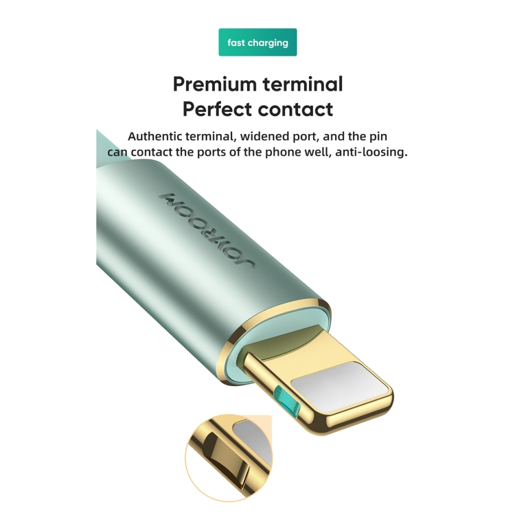 JOYROOM S-1230N5 3A USB to 8 Pin Liquid Silicone Charging Data Cable(Green) JOYROOM S-1230N5 3A USB to 8 Pin Liquid Silicone Charging Data Cable(Green)