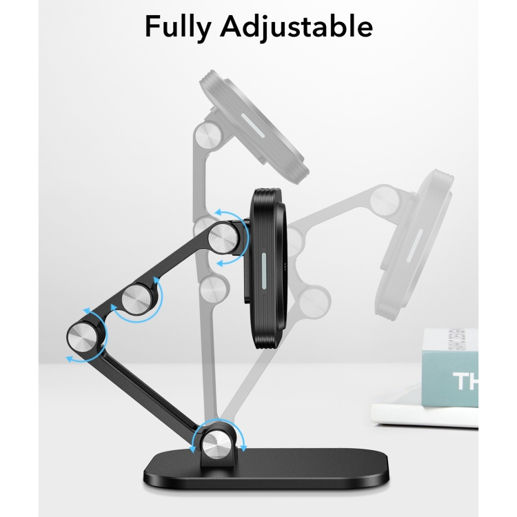 ESR 2C502B HaloLock Adjustable Magnetic Wireless Charger Table Stand Holder for iPhone 12 Series(Black) ESR 2C502B HaloLock Adjustable Magnetic Wireless Charger Table Stand Holder for iPhone 12 Series(Black)