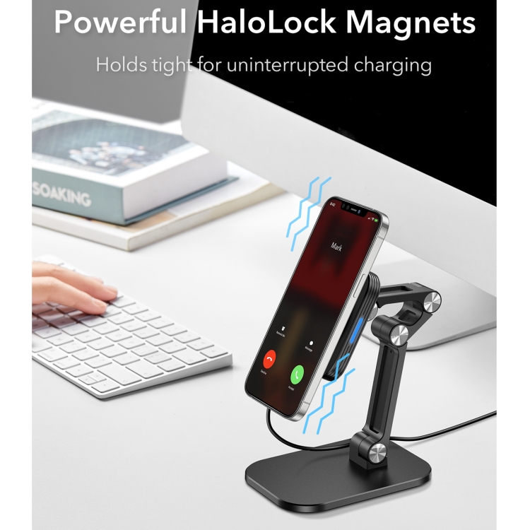 ESR 2C502B HaloLock Adjustable Magnetic Wireless Charger Table Stand Holder for iPhone 12 Series(Black) ESR 2C502B HaloLock Adjustable Magnetic Wireless Charger Table Stand Holder for iPhone 12 Series(Black)