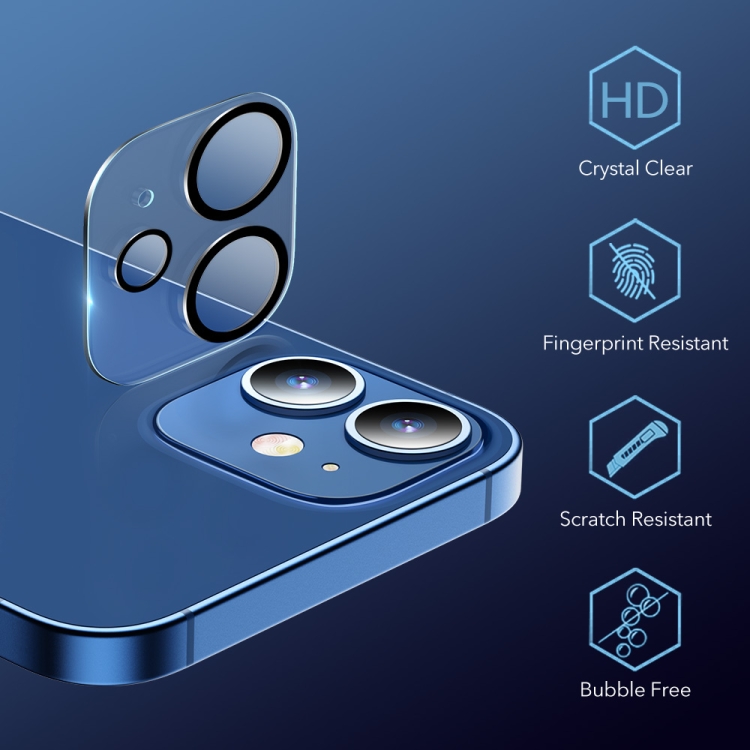 For iPhone 12 mini 2pcs ESR Premium Clear 9H Full Cover Tempered Glass Lens Camera Protector(Clear) For iPhone 12 mini 2pcs ESR Premium Clear 9H Full Cover Tempered Glass Lens Camera Protector(Clear)