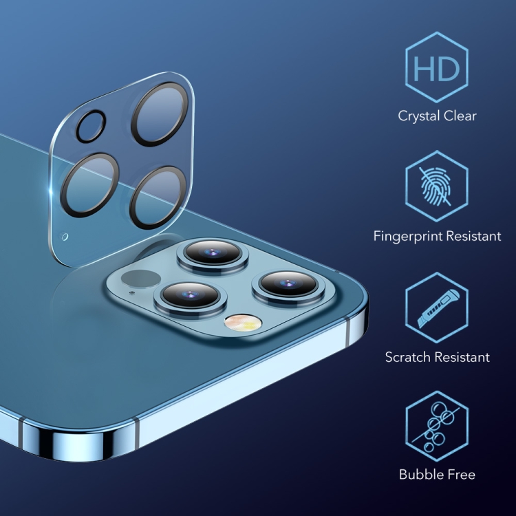 For iPhone 12 Pro 2pcs ESR Premium Clear 9H Full Cover Tempered Glass Lens Camera Protector(Clear) For iPhone 12 Pro 2pcs ESR Premium Clear 9H Full Cover Tempered Glass Lens Camera Protector(Clear)