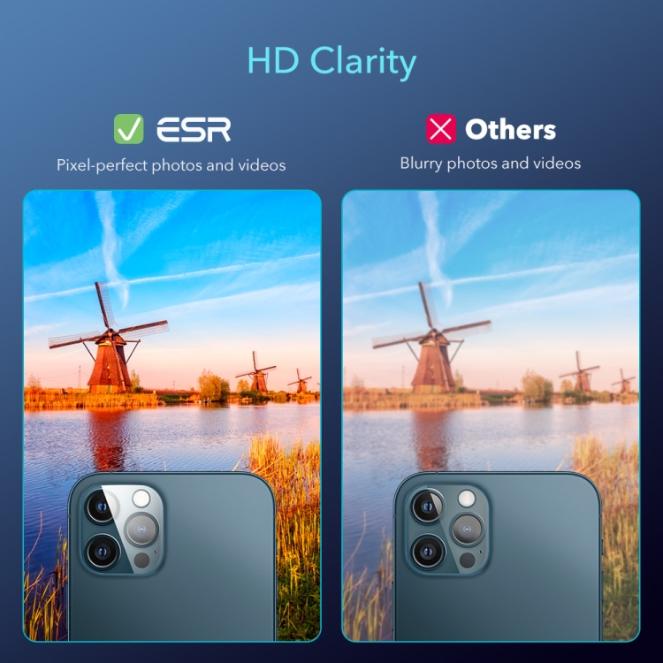 For iPhone 12 Pro 2pcs ESR Premium Clear 9H Full Cover Tempered Glass Lens Camera Protector(Clear) For iPhone 12 Pro 2pcs ESR Premium Clear 9H Full Cover Tempered Glass Lens Camera Protector(Clear)