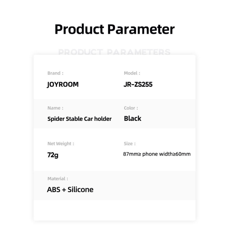 JOYROOM JR-ZS255 Spider Stable Car Holder,Specification: Air Outlet Version JOYROOM JR-ZS255 Spider Stable Car Holder,Specification: Air Outlet Version