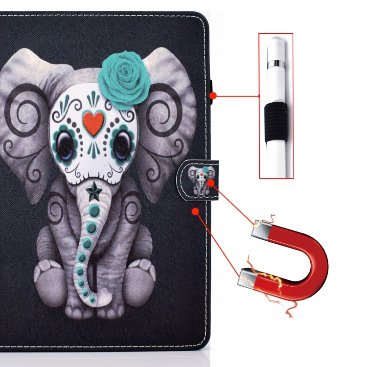Painted Pattern TPU Horizontal Flip Leather Protective Case For iPad Pro 10.5 (2017)/Air (2019)(Rose Elephant) Painted Pattern TPU Horizontal Flip Leather Protective Case For iPad Pro 10.5 (2017)/Air (2019)(Rose Elephant)