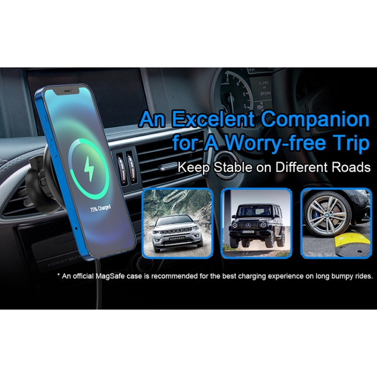 Mriowiz M-2002W 15W 360-degree Rotating MagSafe Magnetic Car Wireless Charger for iPhone 12 Series, with USB + USB-C / Type-C Data Cable, Cable Length: 1m Mriowiz M-2002W 15W 360-degree Rotating MagSafe Magnetic Car Wireless Charger for iPhone 12 Series, with USB + USB-C / Type-C Data Cable, Cable Length: 1m