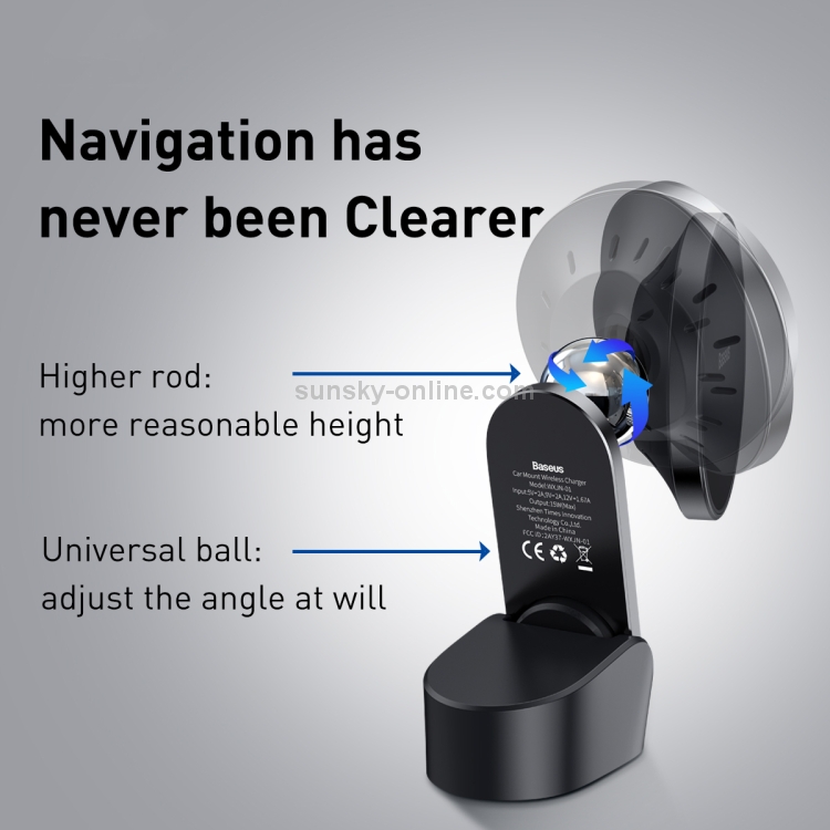Baseus WXJN-01 Big Energy Car Mount Wireless Charger(For Dashboards and Air Outlets)(Cyan Black) Baseus WXJN-01 Big Energy Car Mount Wireless Charger(For Dashboards and Air Outlets)(Cyan Black)