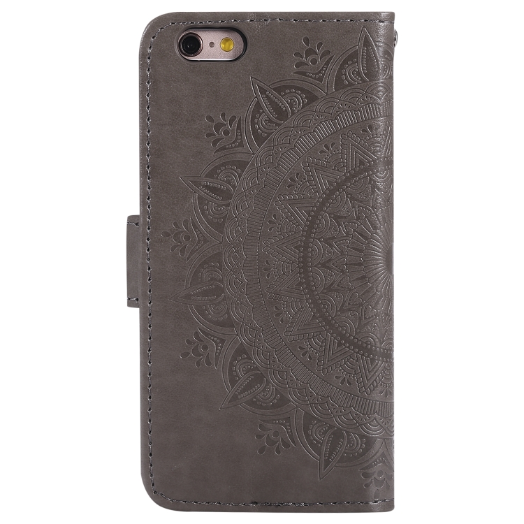 Totem Flower Embossed Horizontal Flip TPU + PU Leather Case with Holder & Card Slots & Wallet For iPhone 6(Grey) Totem Flower Embossed Horizontal Flip TPU + PU Leather Case with Holder & Card Slots & Wallet For iPhone 6(Grey)