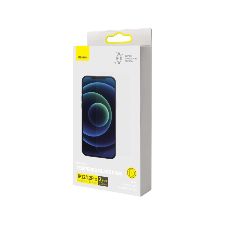 For iPhone 12 / 12 Pro 2pcs CW-YMS Baseus SGAPIPH61P-LI02 0.3mm Full-glass Super Porcelain Crystal Tempered Glass Film For iPhone 12 / 12 Pro 2pcs CW-YMS Baseus SGAPIPH61P-LI02 0.3mm Full-glass Super Porcelain Crystal Tempered Glass Film