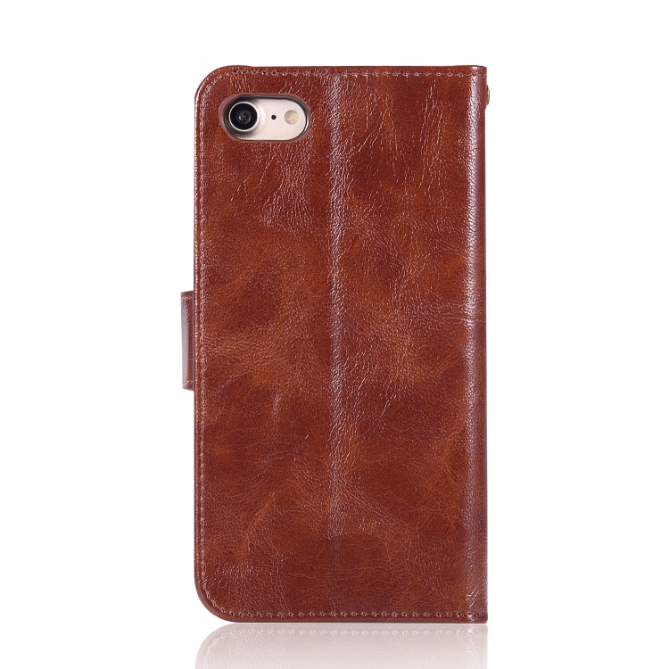 For iPhone 7 / 8 Retro Copper Buckle Crazy Horse Horizontal Flip PU Leather Case with Holder & Card Slots & Wallet & Lanyard(Brown) For iPhone 7 / 8 Retro Copper Buckle Crazy Horse Horizontal Flip PU Leather Case with Holder & Card Slots & Wallet & Lanyard(Brown)