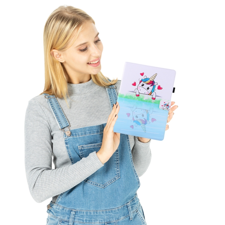 Colored Drawing Horizontal Flip PU Leather Case with Holder & Card Slots & Wallet & Sleep / Wake-up Function For iPad 9.7 (2018) / iPad 9.7 (2017)(Loving Unicorn) Colored Drawing Horizontal Flip PU Leather Case with Holder & Card Slots & Wallet & Sleep / Wake-up Function For iPad 9.7 (2018) / iPad 9.7 (2017)(Loving Unicorn)