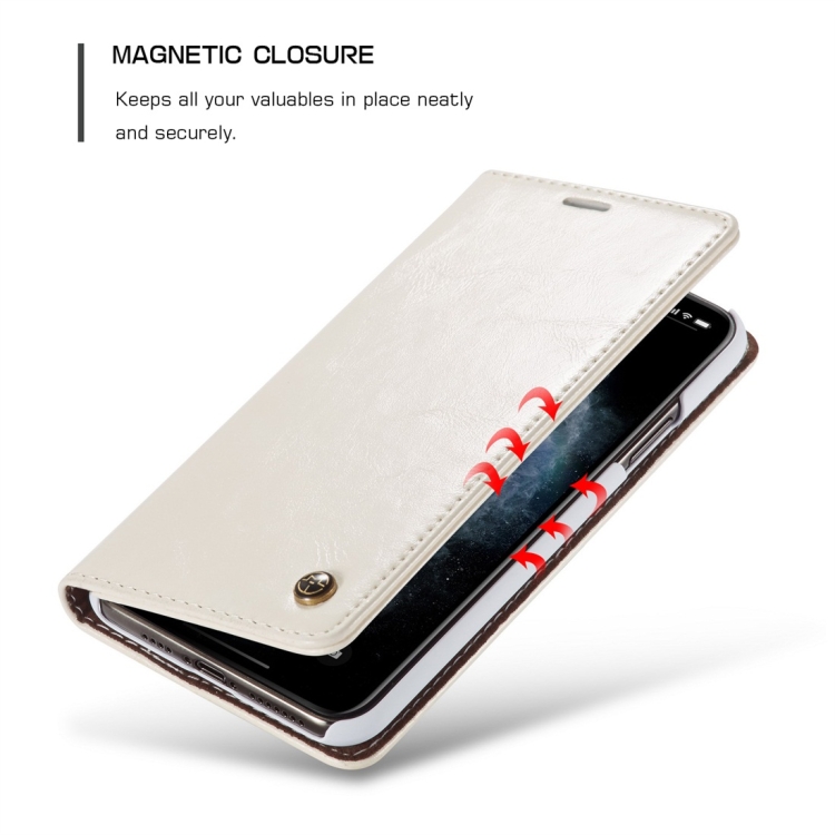 For iPhone 11 Pro Max CaseMe-003 PU + PC Business Style Crazy Horse Texture Horizontal Flip Leather Case with Holder & Card Slots & Wallet(White) For iPhone 11 Pro Max CaseMe-003 PU + PC Business Style Crazy Horse Texture Horizontal Flip Leather Case with Holder & Card Slots & Wallet(White)